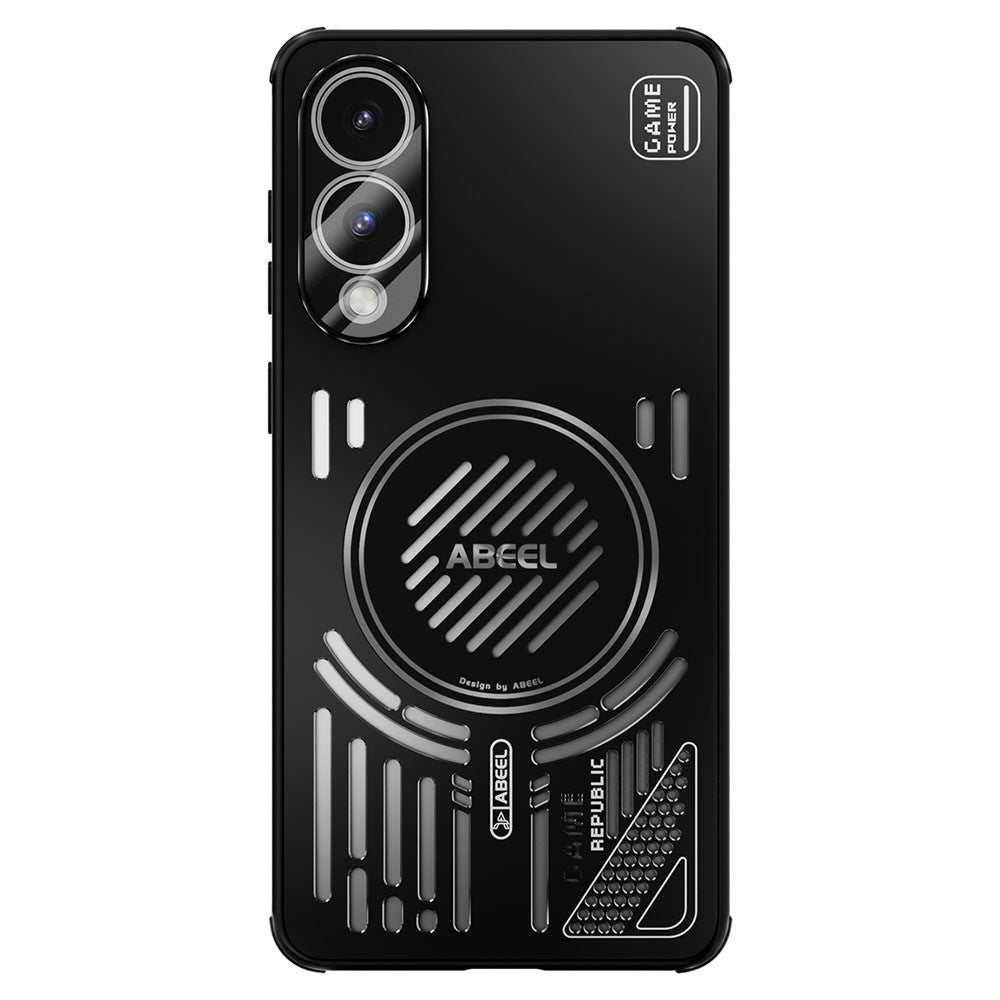 ABEEL Magnetiskt Skal För Samsung Galaxy S25 Edge Aluminiumlegering + PC + TPU Ihåligt Värmeavledande mobilskal