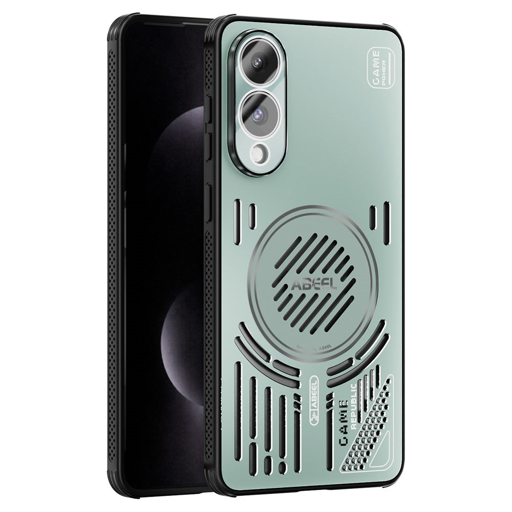 ABEEL Magnetiskt Skal För Samsung Galaxy S25 Edge Aluminiumlegering + PC + TPU Ihåligt Värmeavledande mobilskal