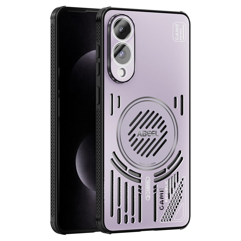 ABEEL Magnetiskt Skal För Samsung Galaxy S25 Edge Aluminiumlegering + PC + TPU Ihåligt Värmeavledande mobilskal