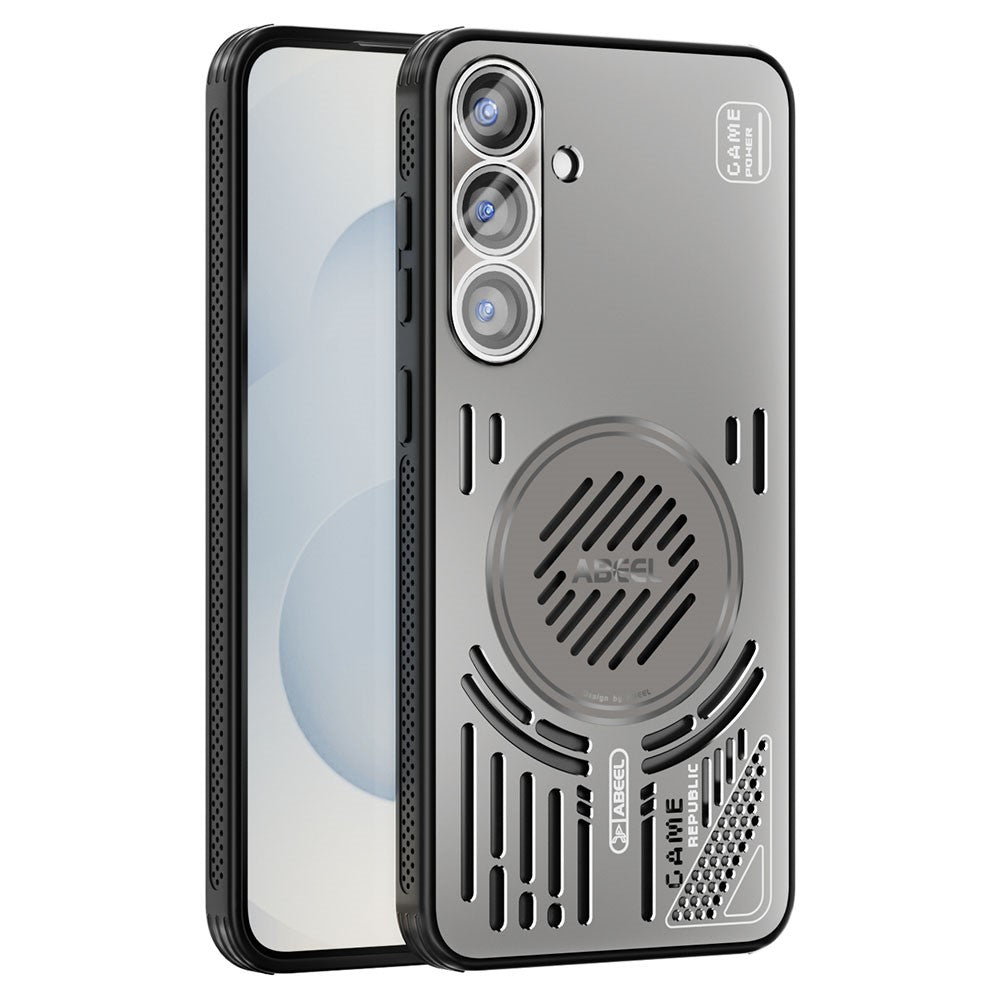 ABEEL For Samsung Galaxy S25+ Magnetic Case Aluminum Alloy + PC + TPU Hollow Heat Dissipation Phone Cover