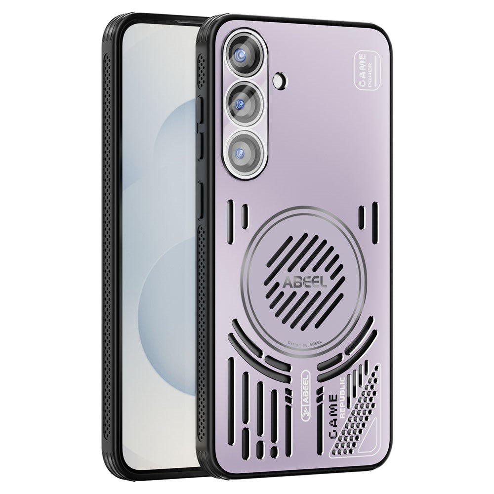 ABEEL For Samsung Galaxy S25+ Magnetic Case Aluminum Alloy + PC + TPU Hollow Heat Dissipation Phone Cover