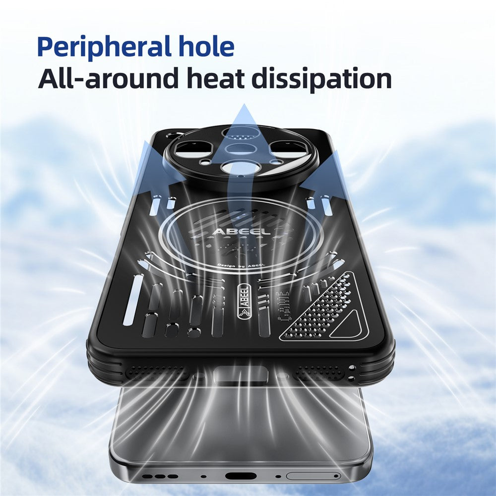 ABEEL For Oppo Find X8 5G Magnetic Case Aluminium Alloy + PC + TPU Hollow Heat Dissipation Phone Cover