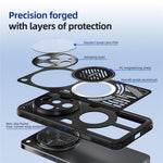 ABEEL For Oppo Find X8 5G Magnetic Case Aluminium Alloy + PC + TPU Hollow Heat Dissipation Phone Cover