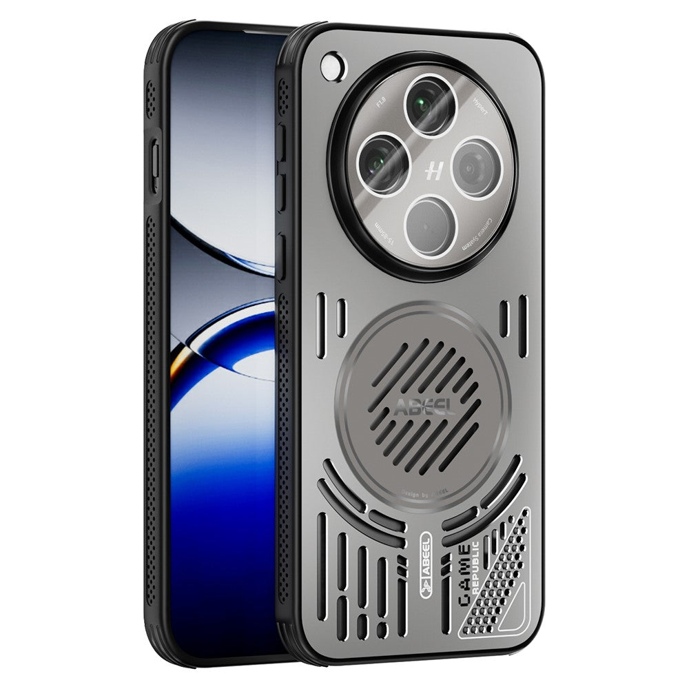 ABEEL For Oppo Find X8 5G Magnetic Case Aluminium Alloy + PC + TPU Hollow Heat Dissipation Phone Cover