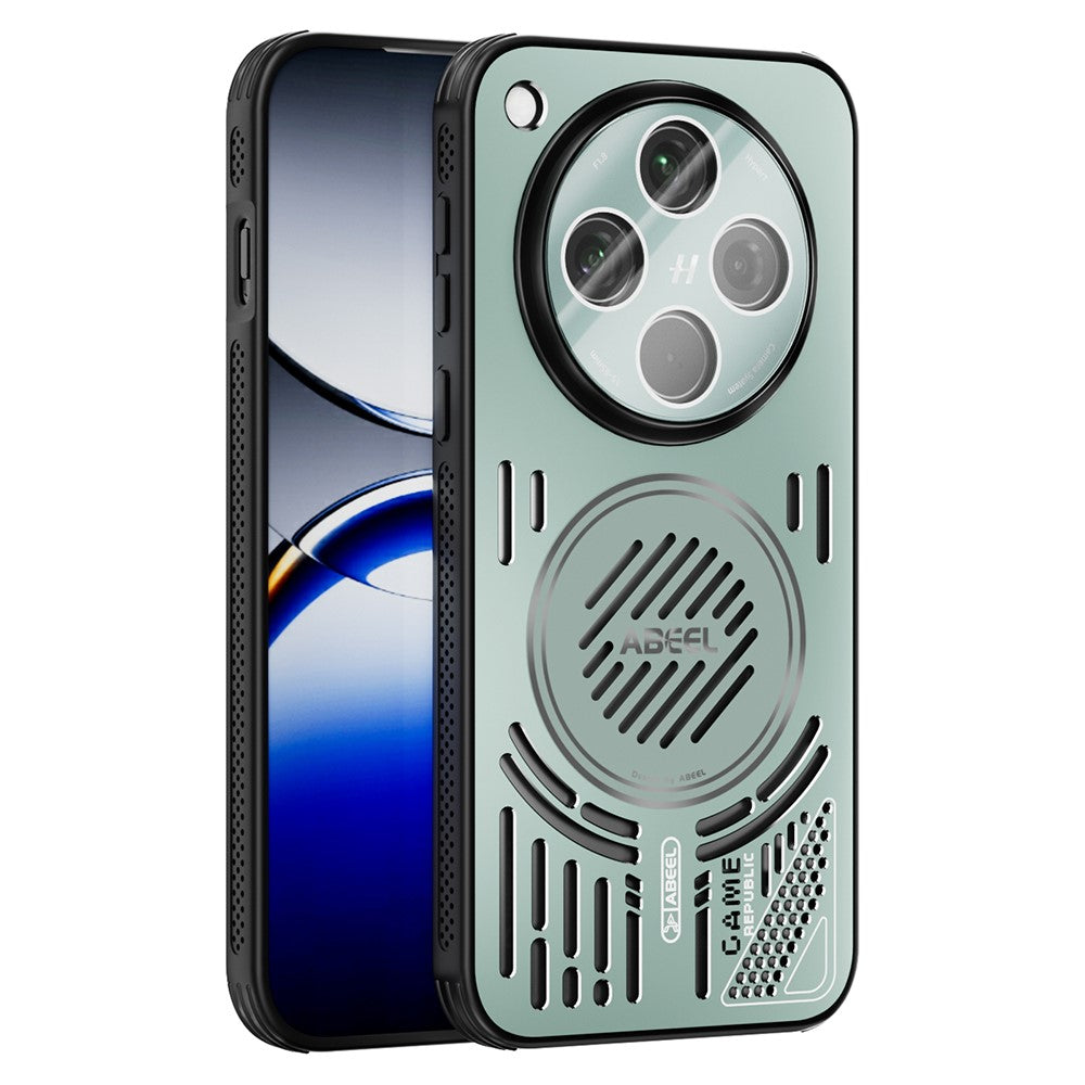 ABEEL For Oppo Find X8 5G Magnetic Case Aluminium Alloy + PC + TPU Hollow Heat Dissipation Phone Cover