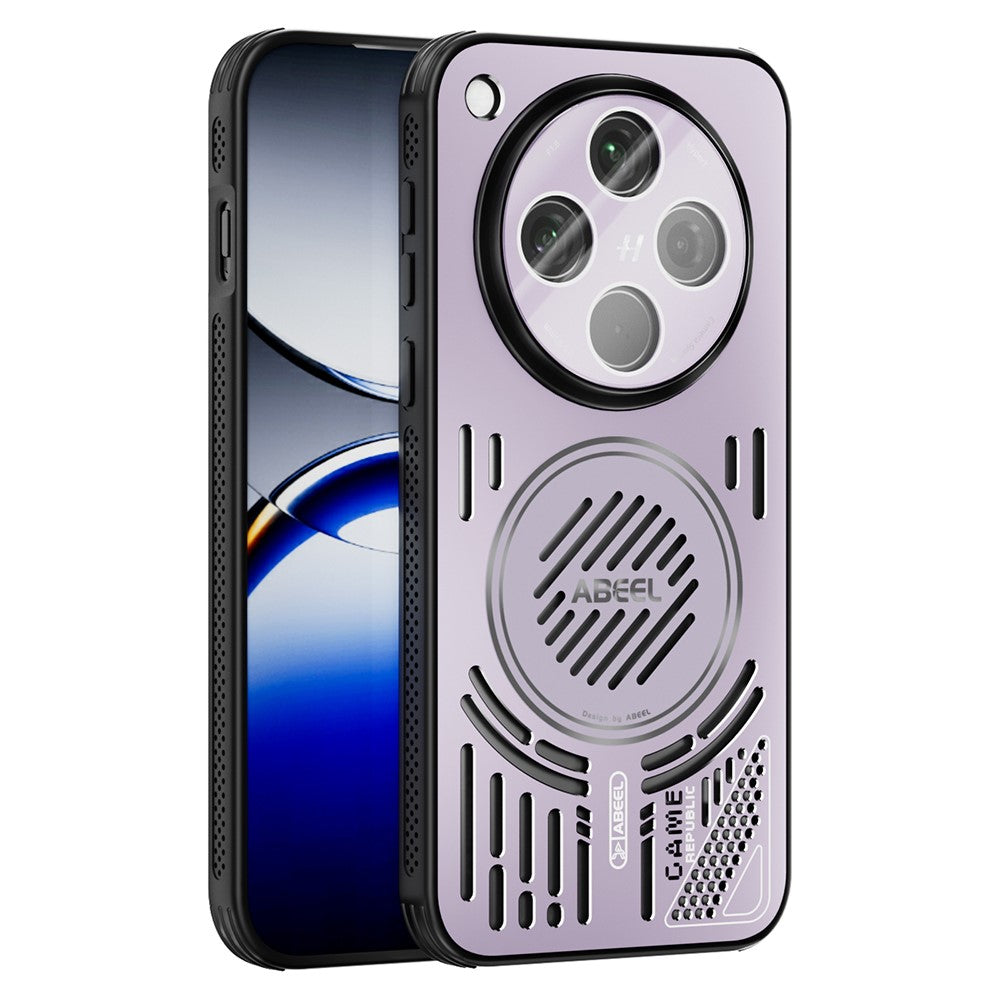 ABEEL For Oppo Find X8 5G Magnetic Case Aluminium Alloy + PC + TPU Hollow Heat Dissipation Phone Cover