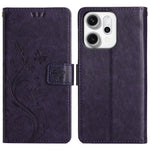Oppo Reno14 Pro 5G (Global) / Reno13 Pro 5G Läderplånboksfodral med fjärilsblommönster och rem