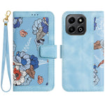 For Honor 400 Smart 5G / 4G / X7d 4G Case PU Leather Floral Phone Cover with Card Slots / Wrist Strap