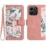 For Honor 400 Smart 5G / 4G / X7d 4G Case PU Leather Floral Phone Cover with Card Slots / Wrist Strap