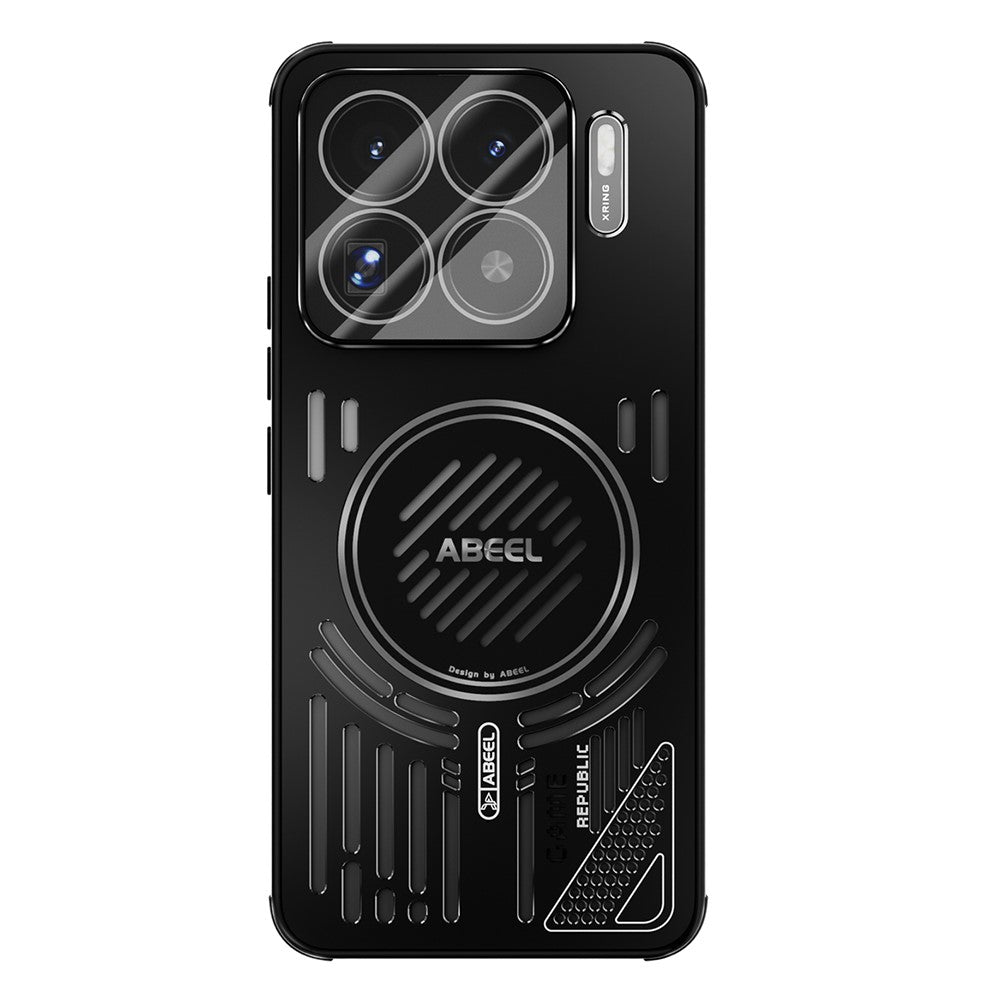 ABEEL For Xiaomi 15S Pro Magnetic Case Aluminium Alloy + PC + TPU Hollow Heat Dissipation Phone Cover