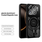 ABEEL For Xiaomi 15S Pro Magnetic Case Aluminium Alloy + PC + TPU Hollow Heat Dissipation Phone Cover