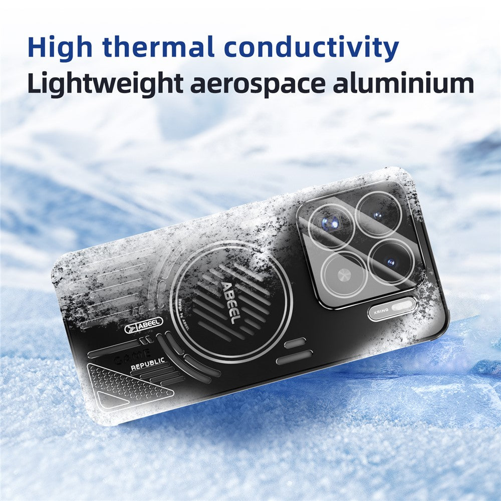ABEEL For Xiaomi 15S Pro Magnetic Case Aluminium Alloy + PC + TPU Hollow Heat Dissipation Phone Cover