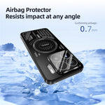 ABEEL For Xiaomi 15S Pro Magnetic Case Aluminium Alloy + PC + TPU Hollow Heat Dissipation Phone Cover