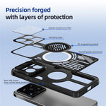 ABEEL For Xiaomi 15S Pro Magnetic Case Aluminium Alloy + PC + TPU Hollow Heat Dissipation Phone Cover