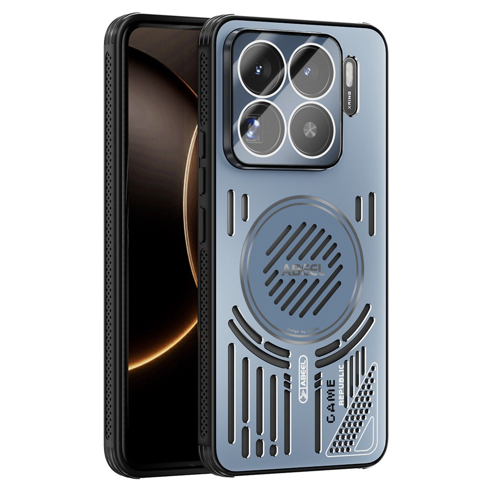 ABEEL For Xiaomi 15S Pro Magnetic Case Aluminium Alloy + PC + TPU Hollow Heat Dissipation Phone Cover