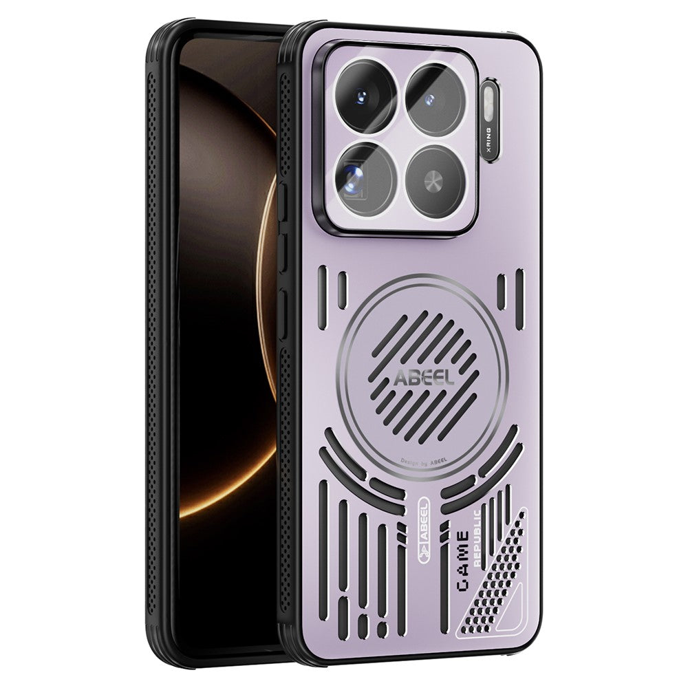 ABEEL For Xiaomi 15S Pro Magnetic Case Aluminium Alloy + PC + TPU Hollow Heat Dissipation Phone Cover