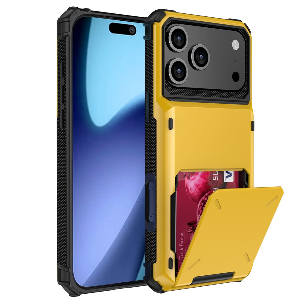 For iPhone 18 Pro / 17 Pro Case PC + TPU Dual Layer Back Phone Cover with Card Holder