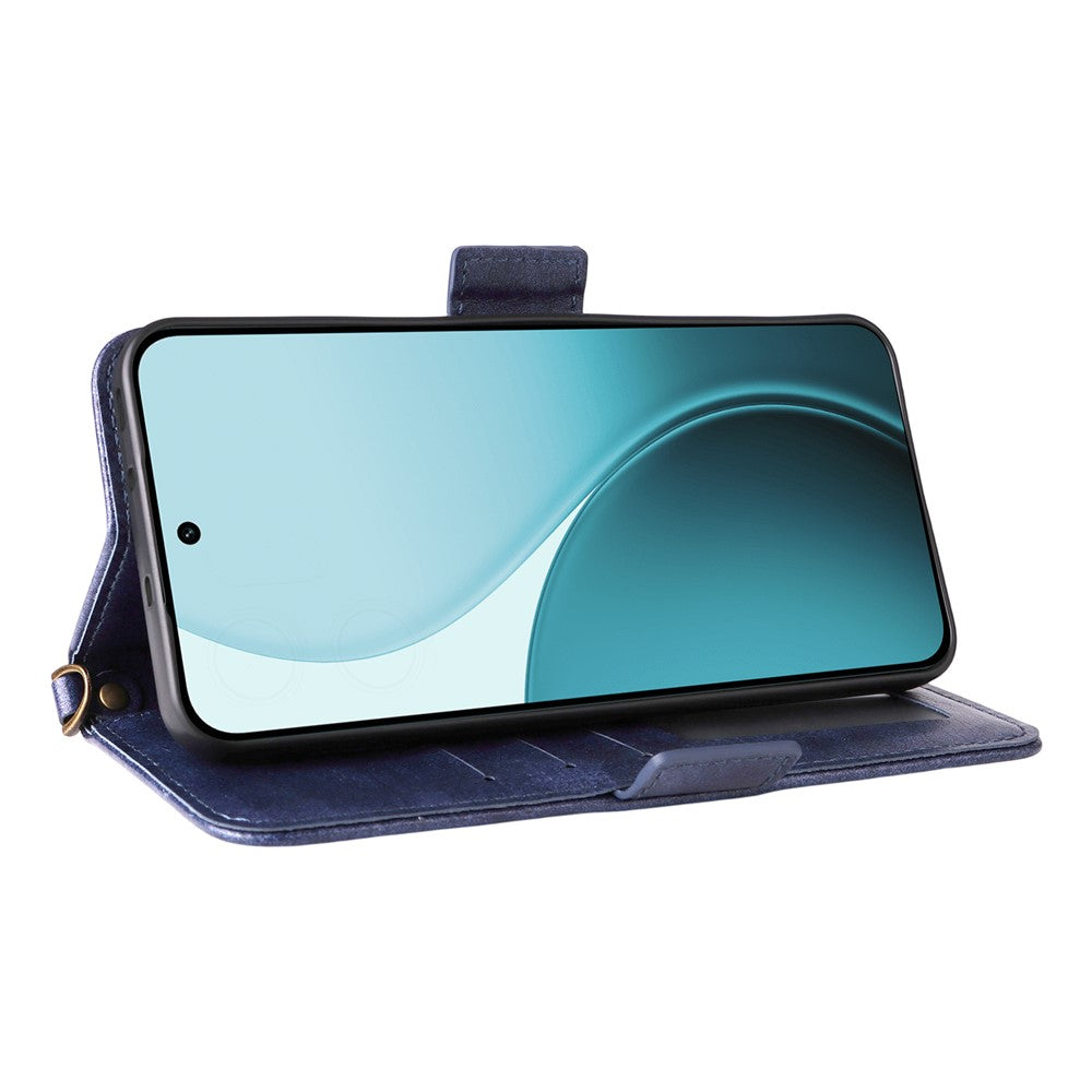For Oppo Reno14 Pro 5G (Global) Leather Case Magnetic Closure Wallet Stand Phone Cover with Crossbody Strap