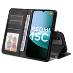 For Xiaomi Redmi 15C 5G (EU) (173mm) / 15C 4G (EU) (173mm) Case Wallet PU Leather Folio Flip Phone Cover