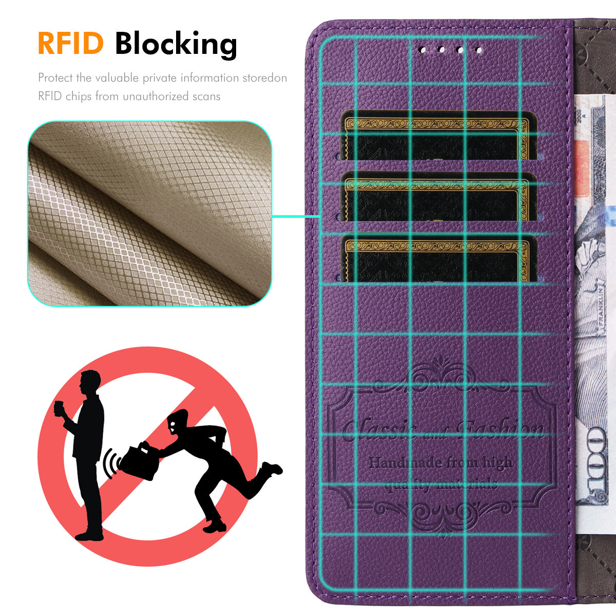 ENKAY HAT PRINCE til Samsung Galaxy A07 4G Wallet Case med rem RFID-blokerende læder stativ telefoncover