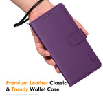 ENKAY HAT PRINCE til Samsung Galaxy A07 4G Wallet Case med rem RFID-blokerende læder stativ telefoncover