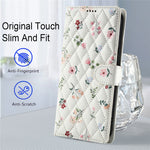 Samsung Galaxy A18 5G / A18 4G / A17 5G / A17 4G / A26 5G pung-etui med rombisk blomstermønster, læderflip-etui med rem