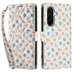 Samsung Galaxy A18 5G / A18 4G / A17 5G / A17 4G / A26 5G pung-etui med rombisk blomstermønster, læderflip-etui med rem