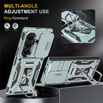 For Samsung Galaxy Z Fold8 Ultra / Z Fold7 5G Case Kickstand Slide Lens Lid PC + TPU Drop-Proof Phone Cover