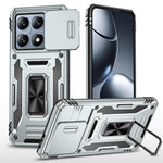For Xiaomi 14T Case Kickstand Slide Lens Lid PC + TPU Drop-Proof Phone Cover