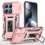 For Xiaomi 14T Case Kickstand Slide Lens Lid PC + TPU Drop-Proof Phone Cover