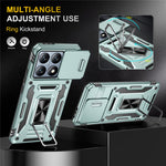 For Xiaomi 14T Pro Case Kickstand Slide Lens Lid PC + TPU Drop-Proof Phone Cover