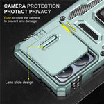 For Xiaomi 14T Pro Case Kickstand Slide Lens Lid PC + TPU Drop-Proof Phone Cover