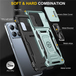 For Xiaomi 14T Pro Case Kickstand Slide Lens Lid PC + TPU Drop-Proof Phone Cover