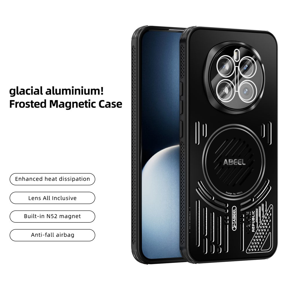 ABEEL For Honor Magic7 5G Magnetic Case Aluminium Alloy + PC + TPU Hollow Heat Dissipation Phone Cover