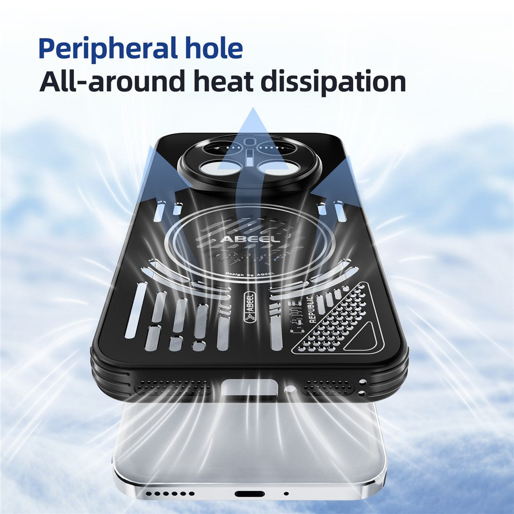 ABEEL For Honor Magic7 5G Magnetic Case Aluminium Alloy + PC + TPU Hollow Heat Dissipation Phone Cover