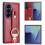 Samsung Galaxy Z Fold7 5G-cover med armbånd, stativ, læder + PC + TPU-mobilcover og flaskeåbner