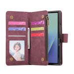 For Samsung Galaxy Z Fold7 5G Case Zipper Multi-Pocket Wallet Leather Phone Cover with Shoulder and Wrist Straps