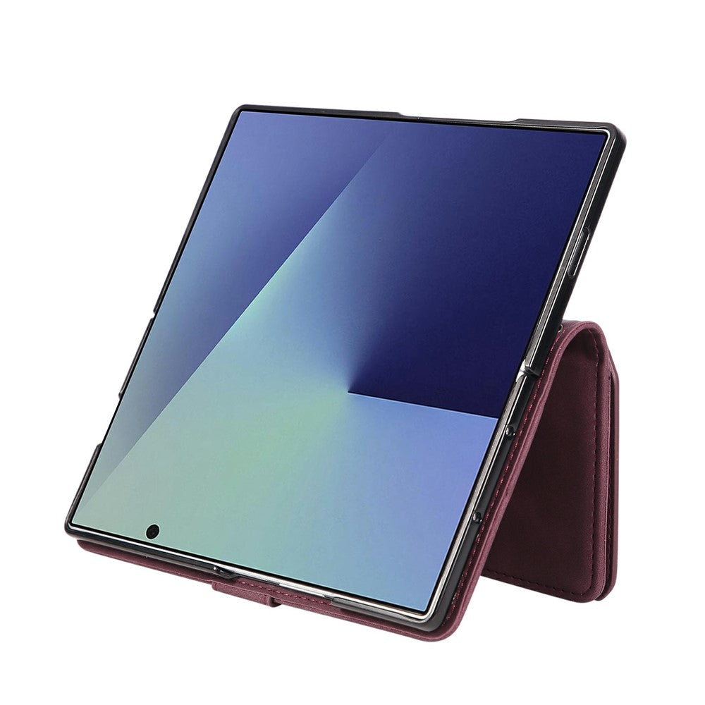 For Samsung Galaxy Z Fold7 5G Case Zipper Multi-Pocket Wallet Leather Phone Cover with Shoulder and Wrist Straps