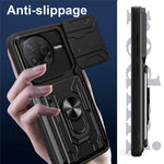 For Xiaomi Poco F7 Pro 5G  /  Redmi K80 5G Case PC + TPU Kickstand Phone Back Cover with Camera Slider