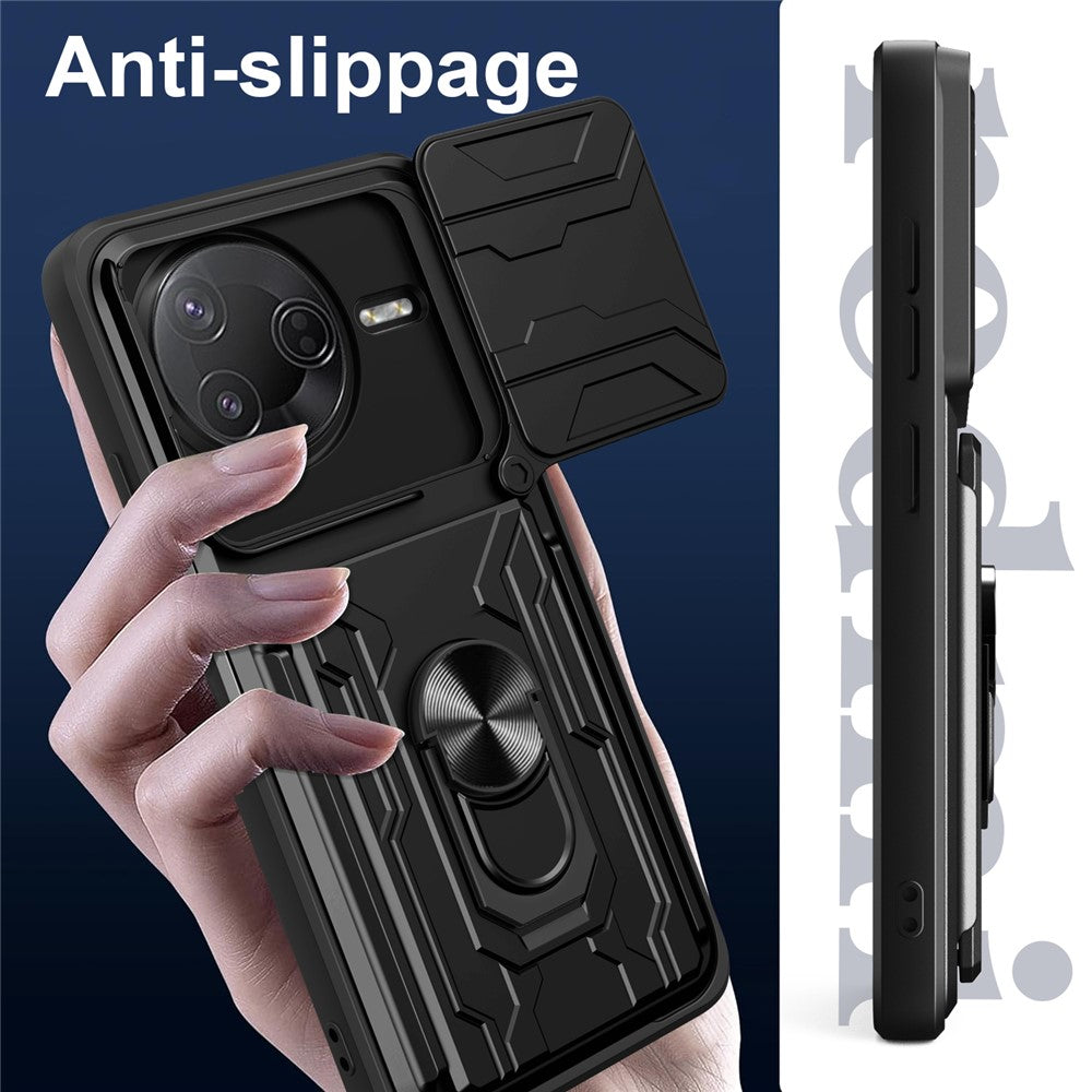 For Xiaomi Poco F7 Pro 5G  /  Redmi K80 5G Case PC + TPU Kickstand Phone Back Cover with Camera Slider