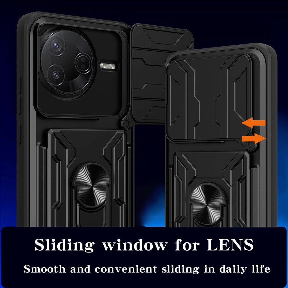 For Xiaomi Poco F7 Pro 5G  /  Redmi K80 5G Case PC + TPU Kickstand Phone Back Cover with Camera Slider