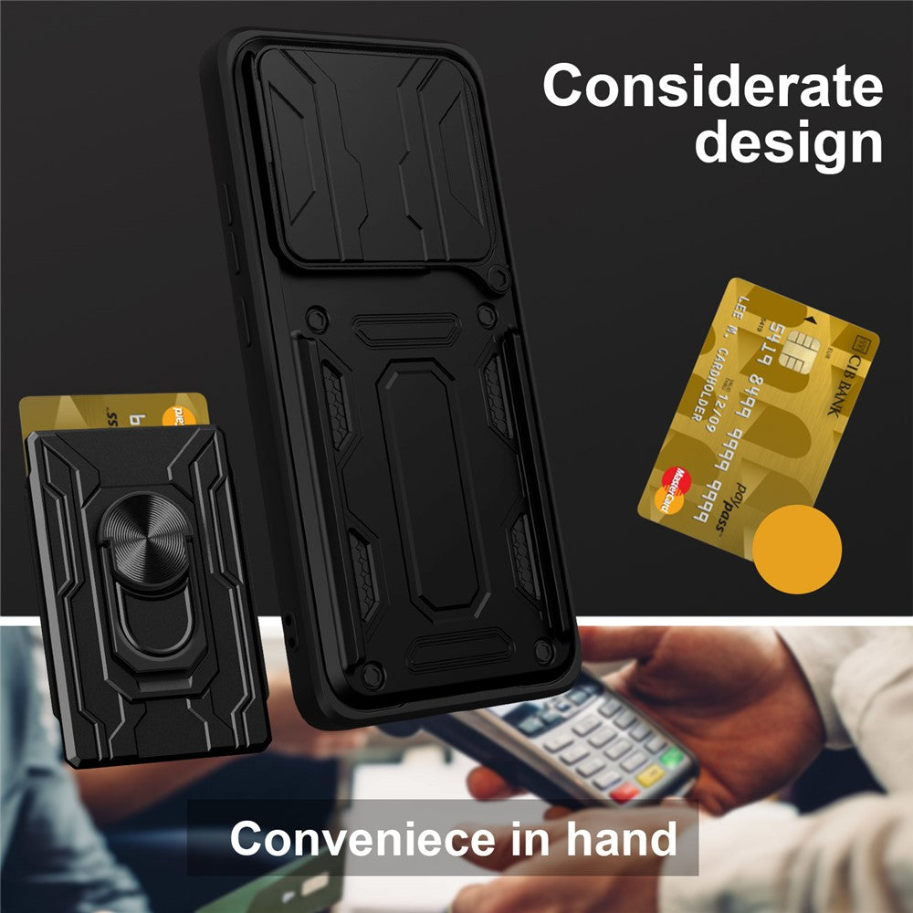 For Xiaomi Poco F7 Pro 5G  /  Redmi K80 5G Case PC + TPU Kickstand Phone Back Cover with Camera Slider