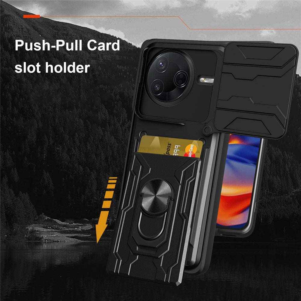 For Xiaomi Poco F7 Pro 5G  /  Redmi K80 5G Case PC + TPU Kickstand Phone Back Cover with Camera Slider