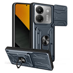 For Xiaomi Poco M7 Pro 5G Case PC + TPU Kickstand Phone Back Cover with Camera Slider