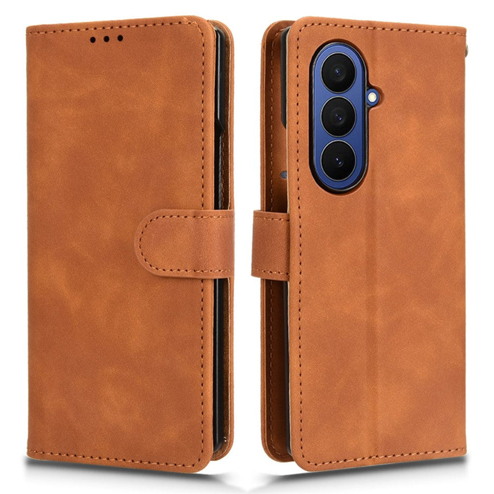 For Samsung Galaxy Z Fold7 5G Leather Case Skin Feel Anti Drop Wallet Flip Phone Cover