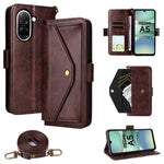 For Xiaomi Redmi A5 NFC (EU) (173.45mm) Leather Case Magnetic Closure Wallet Stand Phone Cover with Crossbody Strap
