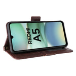 For Xiaomi Redmi A5 NFC (EU) (173.45mm) Leather Case Magnetic Closure Wallet Stand Phone Cover with Crossbody Strap