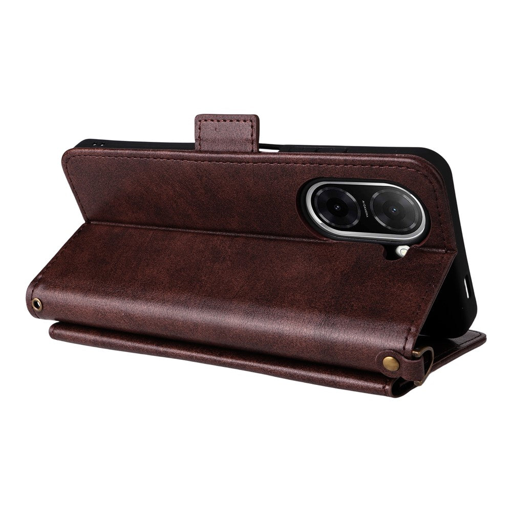 For Xiaomi Redmi A5 NFC (EU) (173.45mm) Leather Case Magnetic Closure Wallet Stand Phone Cover with Crossbody Strap