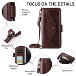 For Xiaomi Redmi A5 NFC (EU) (173.45mm) Leather Case Magnetic Closure Wallet Stand Phone Cover with Crossbody Strap