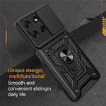 Til Motorola Moto G56 5G Cover med Skydekameralåg PC + TPU Kickstand Telefoncover